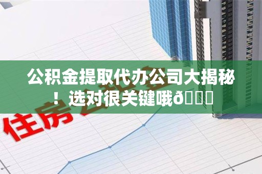 广德公积金提取代办公司大揭秘！选对很关键哦😎